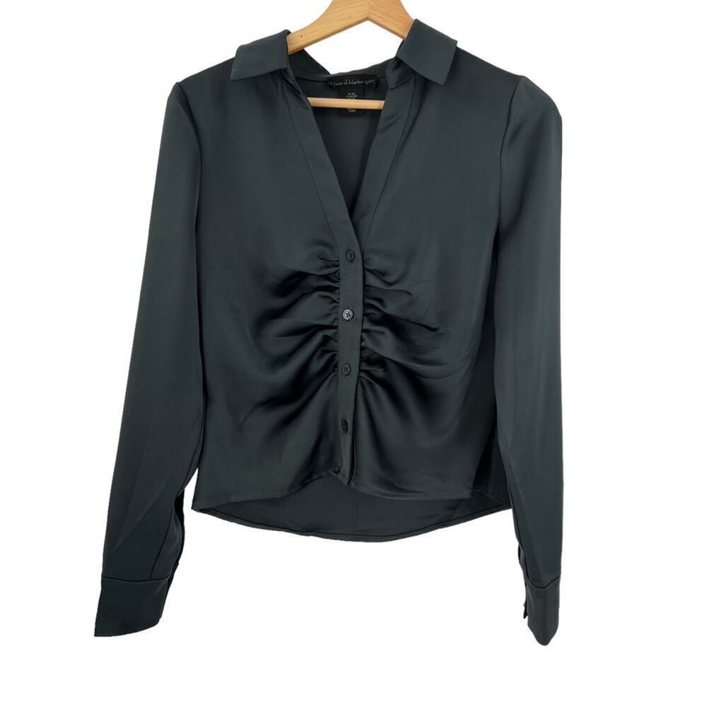 House of Harlow Ruched Button Front Top Sz XS